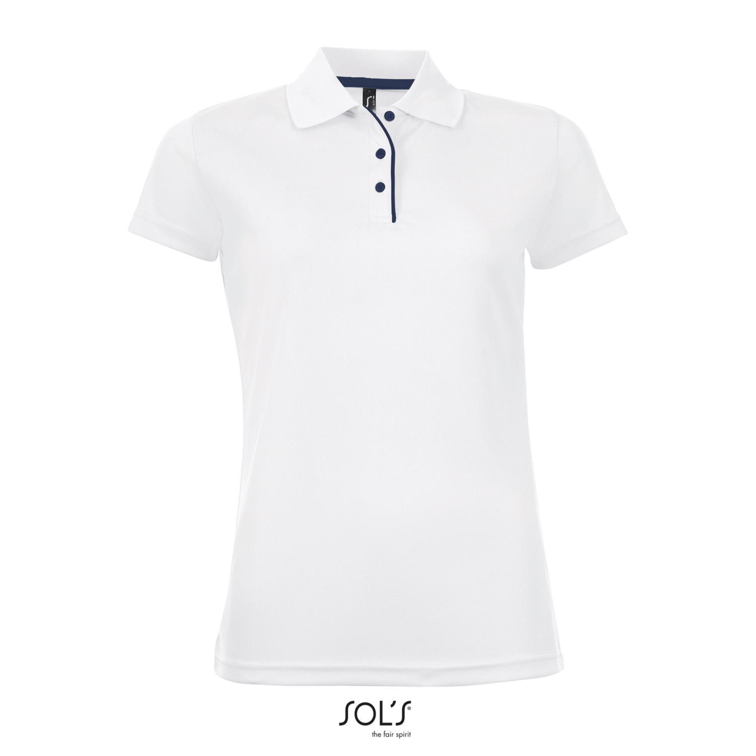 Polo en poliéster deportivo de mujer, Color: Blanco