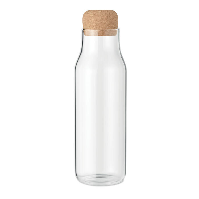 Botella de vidrio con tapón de corcho