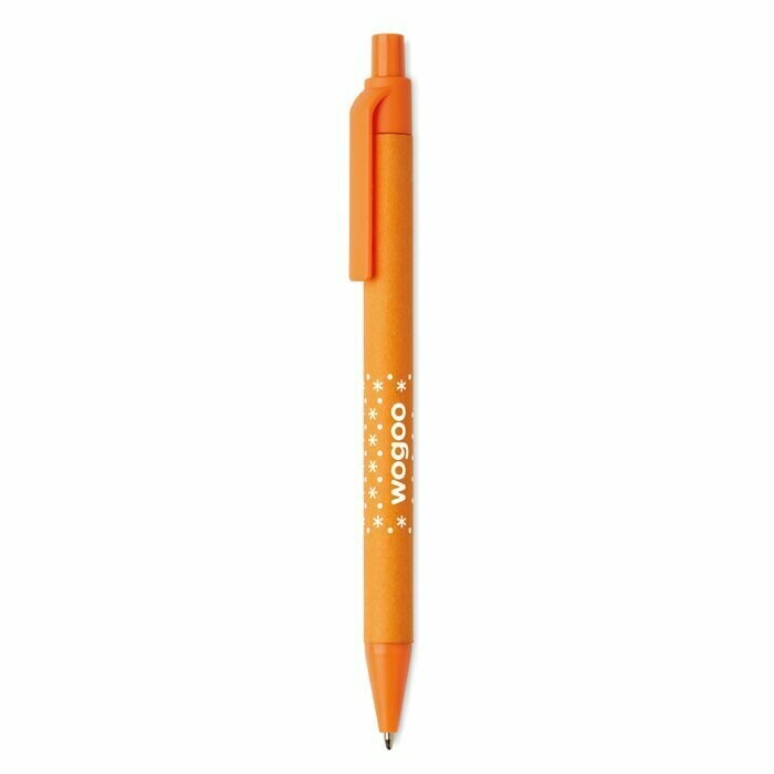 Bolígrafo con cuerpo de cartón y pulsador, Talla: Serigrafía circular 1 color (min 50)