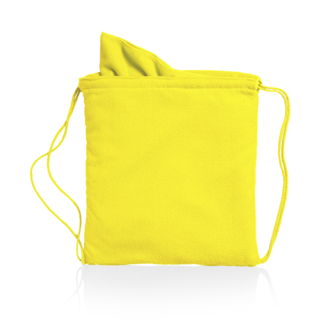 Mochila de cuerdas con toalla, Color del artículo: Amarillo