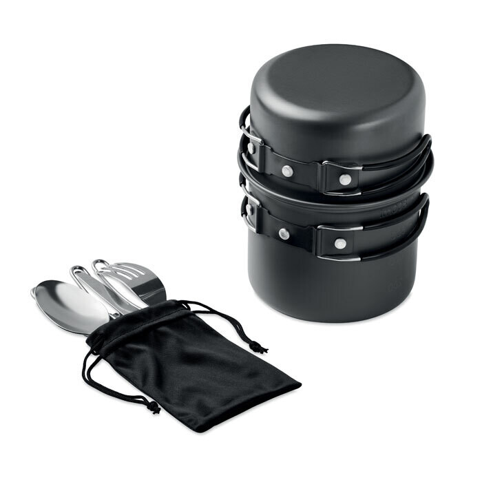 Set de camping con cubiertos