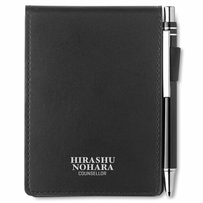 Libreta A7 con funda y bolígrafo, Talla: 1 Color (min. 50 uds.)
