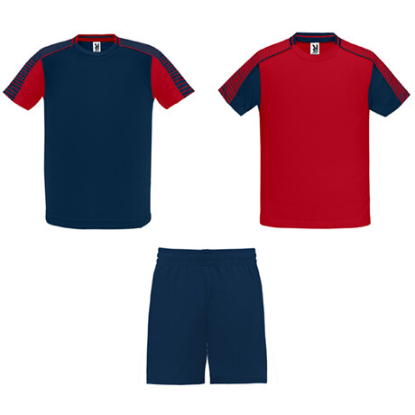 Conjunto unisex de 2 camisetas y un pantalón, Color del artículo: Rojo/Marino