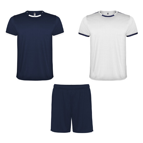 Conjunto unisex de 2 camiseta y 1 pantalón, Color del artículo: Blanco/Marino