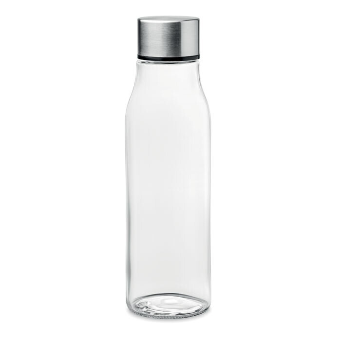 Botella de cristal con tapón de acero, Color del artículo: Transparente