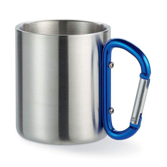 Taza de acero inoxidable  con asa de mosquetón