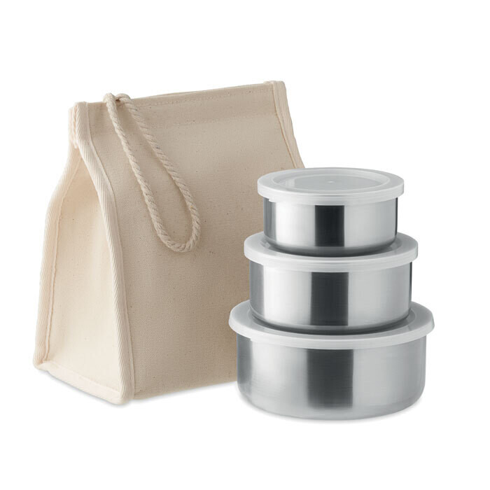 Set de 3 fiambreras de acero inoxidable