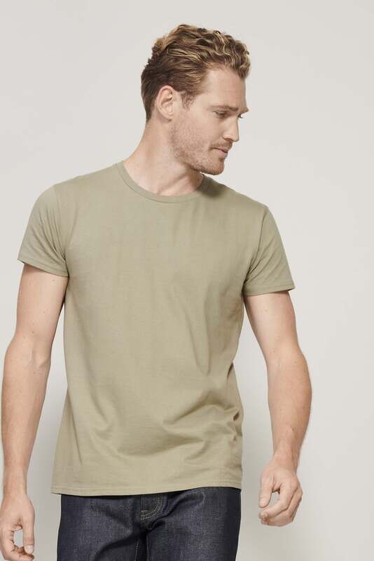 Camiseta ajustada de punto liso y cuello redondo