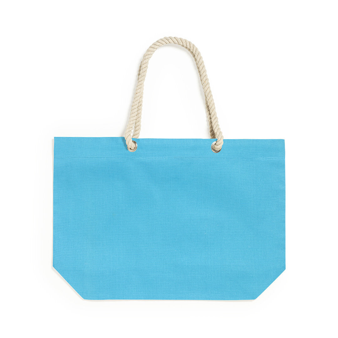 Bolsa de algodón 220gr asa trenzada, Color del artículo: Azul Claro