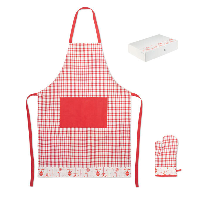 Set de delantal y guante de cocina