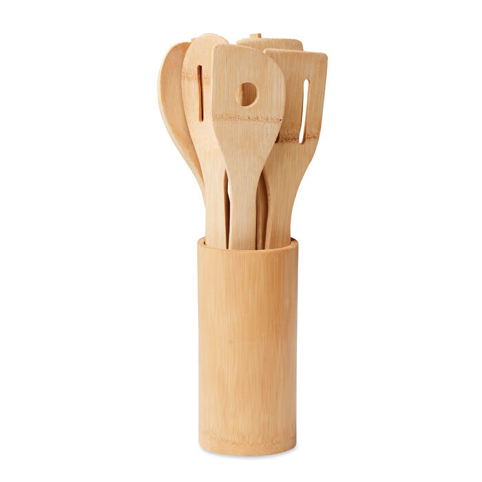 Set utensilios de cocina en bambu