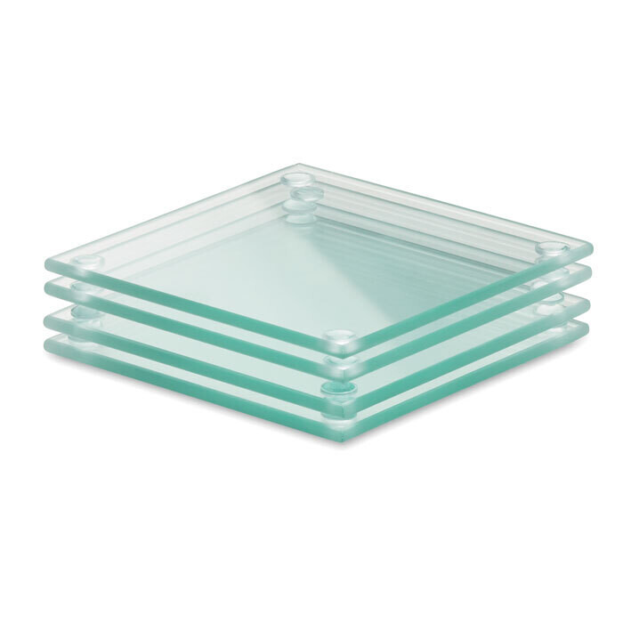 Set de 4 posavasos de cristal reciclado