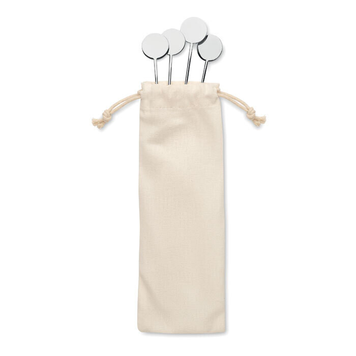 Set 4 agitadores para bebidas en bolsa algodon