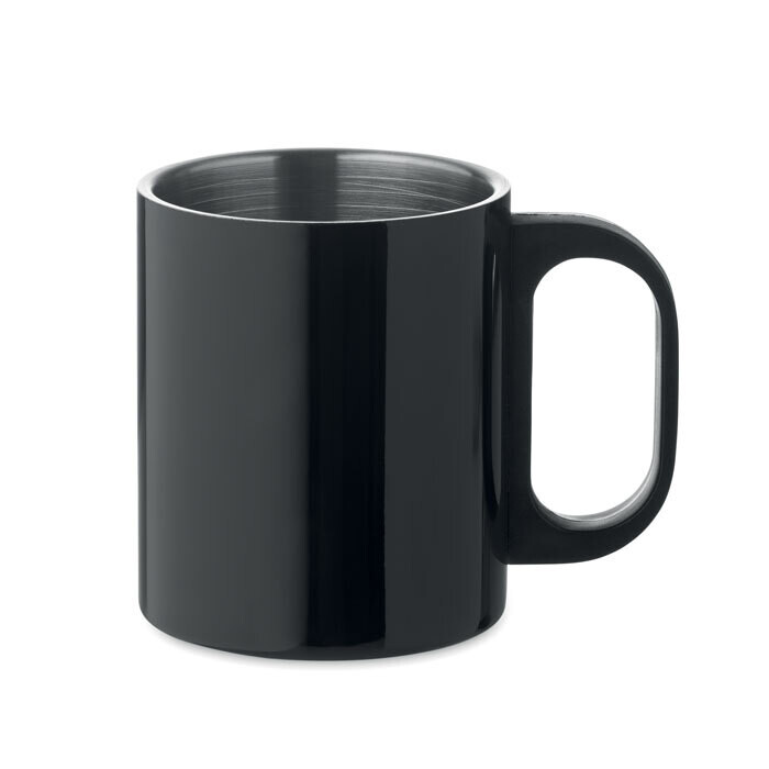 Taza de acero inox de doble pared con asa PP