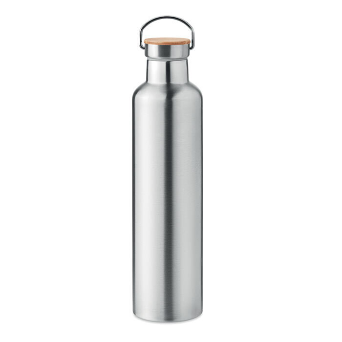 Botella termo aislante de doble pared, Color del articulo: Plata, Logotipo: Sin logotipo