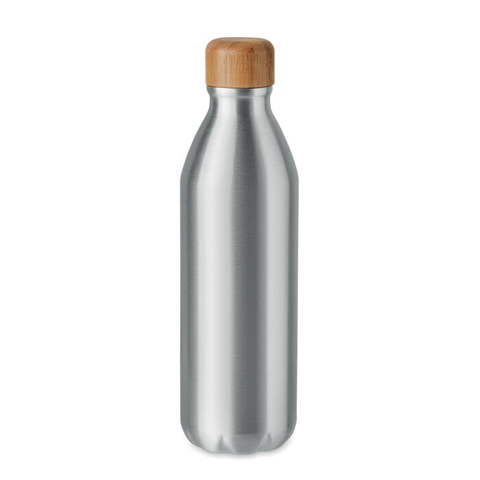 Botella aluminio con tapa bambú 550ml