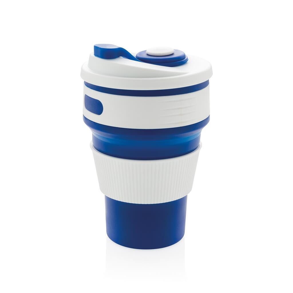 Taza plegable de silicona 350ml, Color del artículo: Azul
