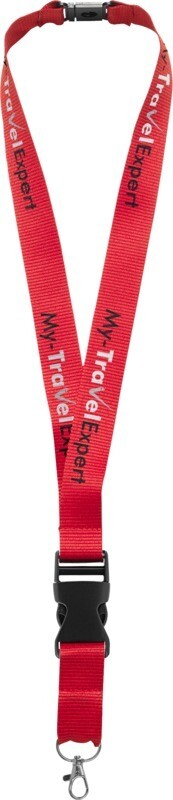 Lanyard de poliéster con mosquetón de metal, Talla: 1 color (min.50uds)