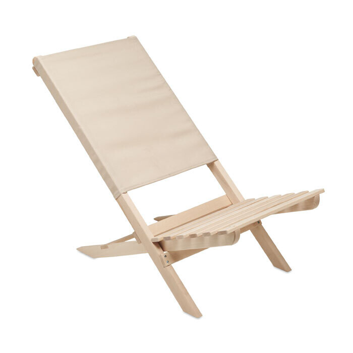 Silla de playa plegable de madera, Color: Beig