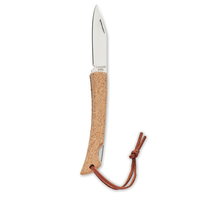 Navaja plegable con mango de corcho