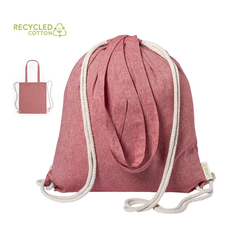 Bolsa mochila de cuerdas en algodón reciclado