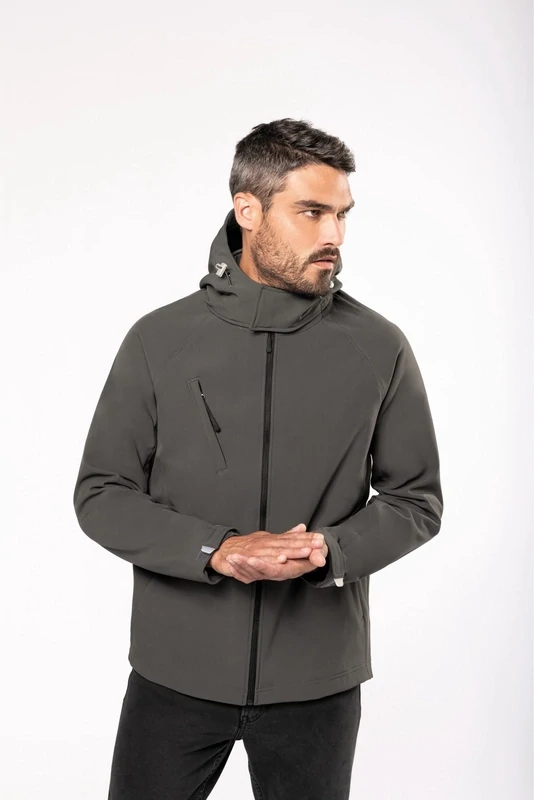 Chaqueta softshell con capucha extraíble hombre