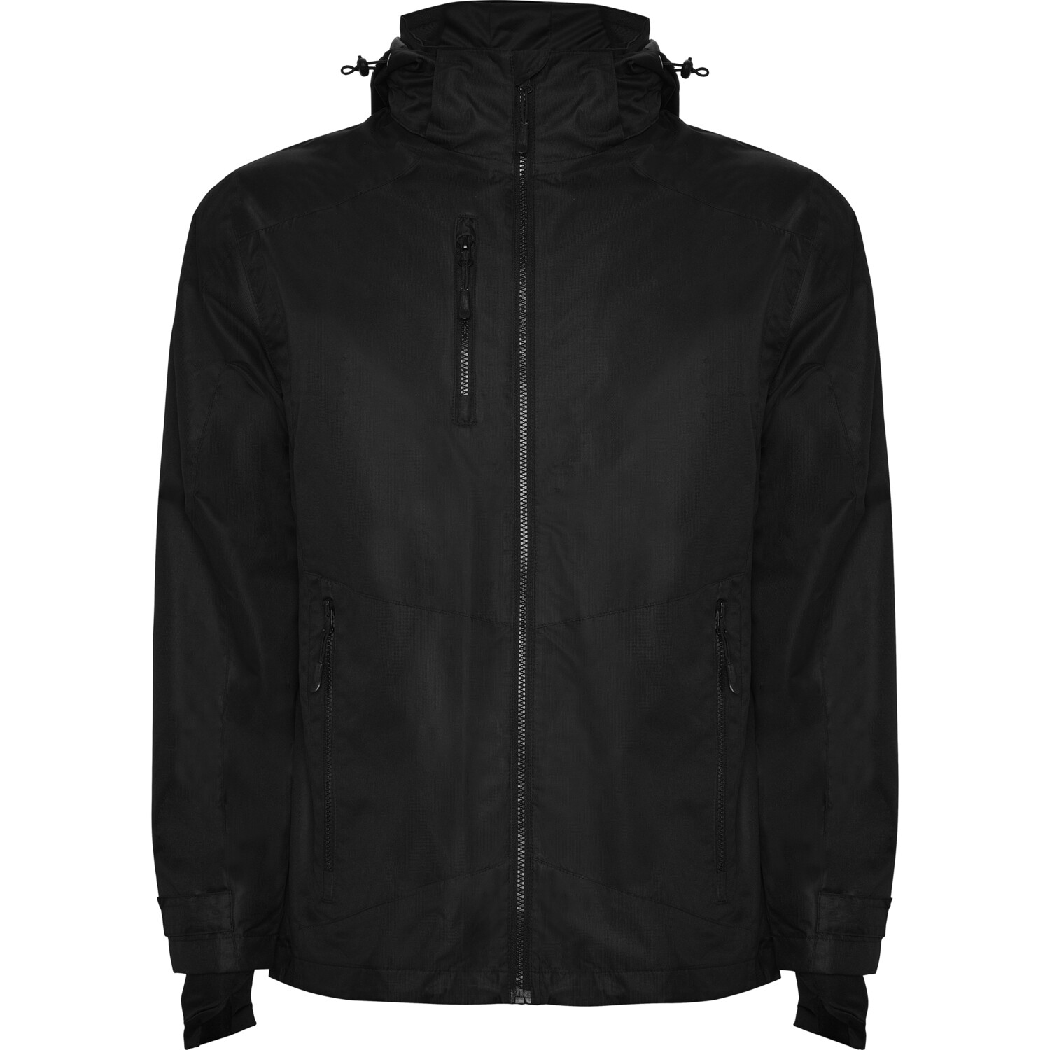 Chaqueta impermeable en cuadrillé, Color: Negro