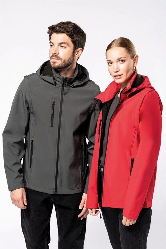 Chaqueta Softshell con capucha y mangas extraíbles
