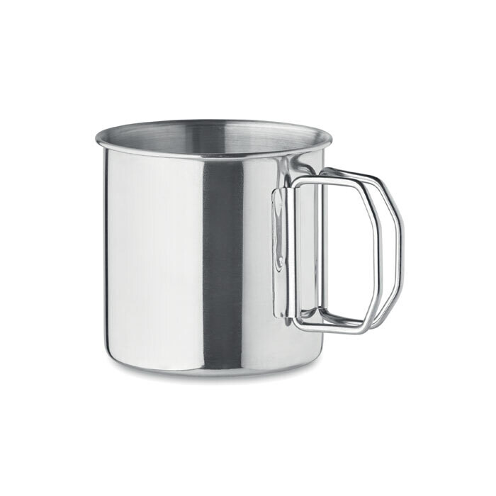 Taza de acero inox. con asa plegable