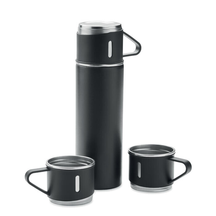 Set de botella y 2 tazas de acero inoxidable