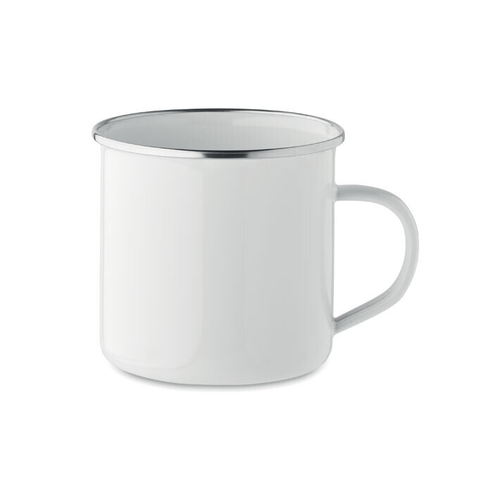 Taza vintage de metal sublimado