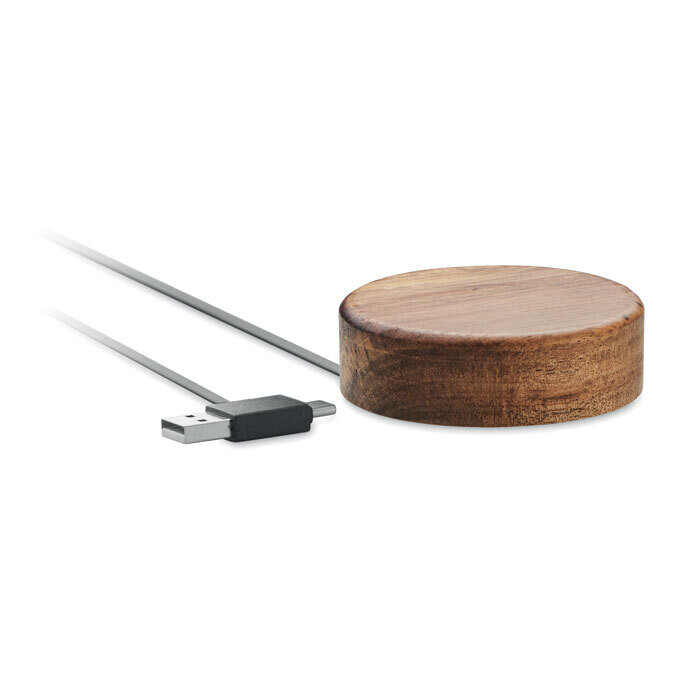 Cargador inalámbrico de madera de Acacia