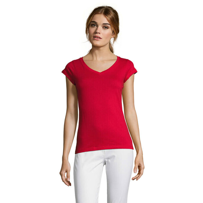 Camiseta mujer cuello de pico