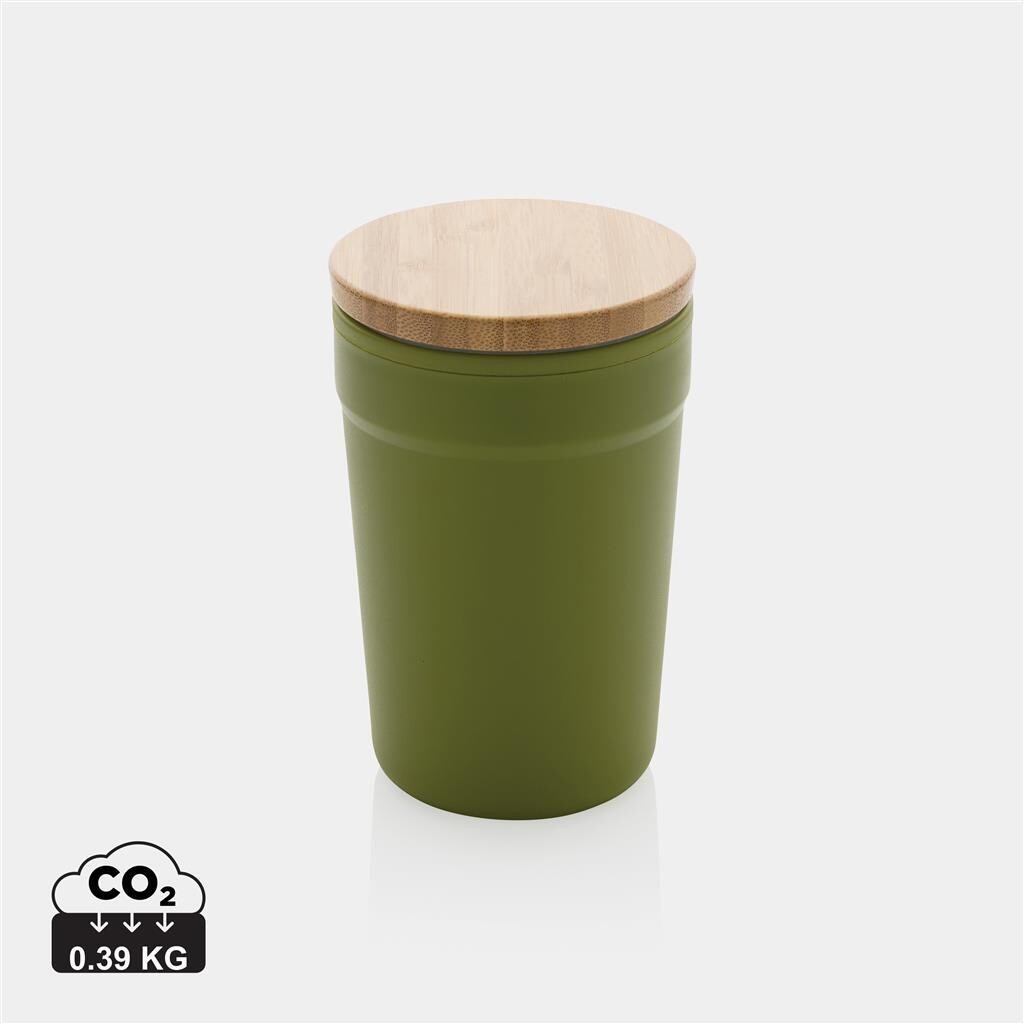 Taza con tapa de bambú GRS 300ml