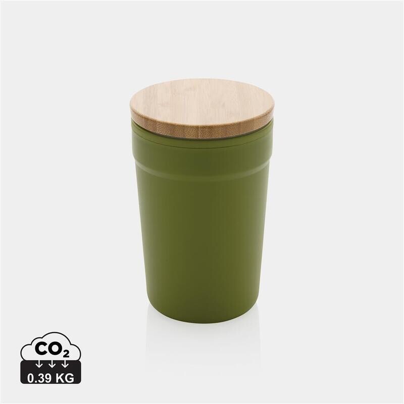 Taza con tapa de bambú GRS 300ml