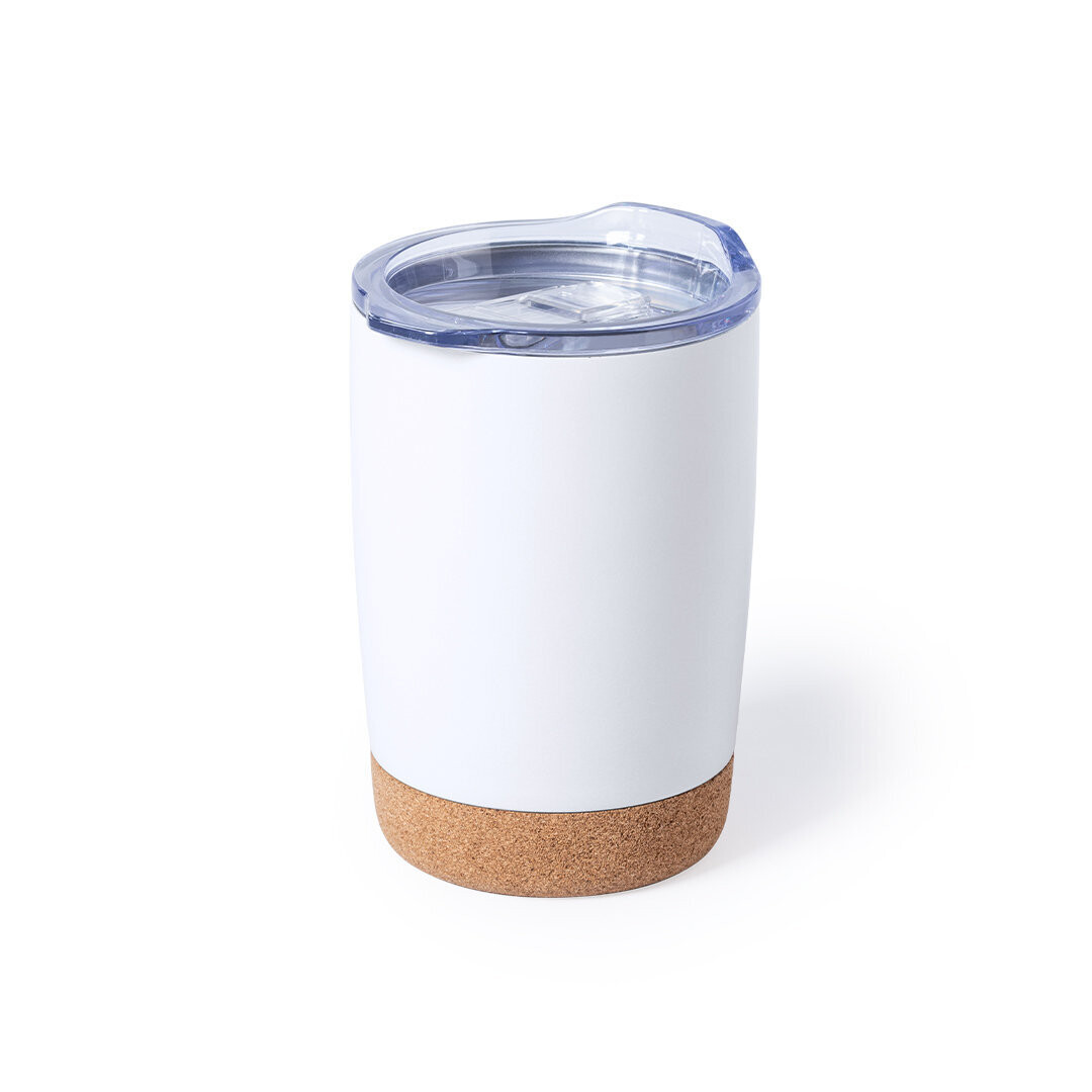 Vaso de acero inoxidable con base de corcho 380ml