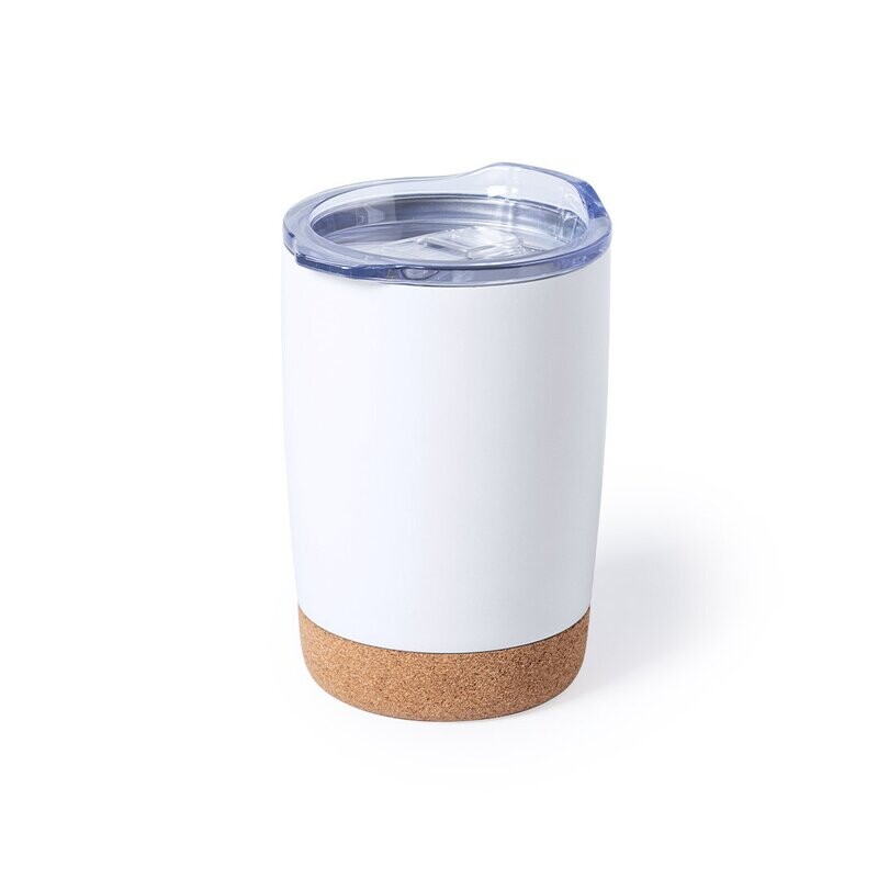 Vaso de acero inoxidable con base de corcho 380ml