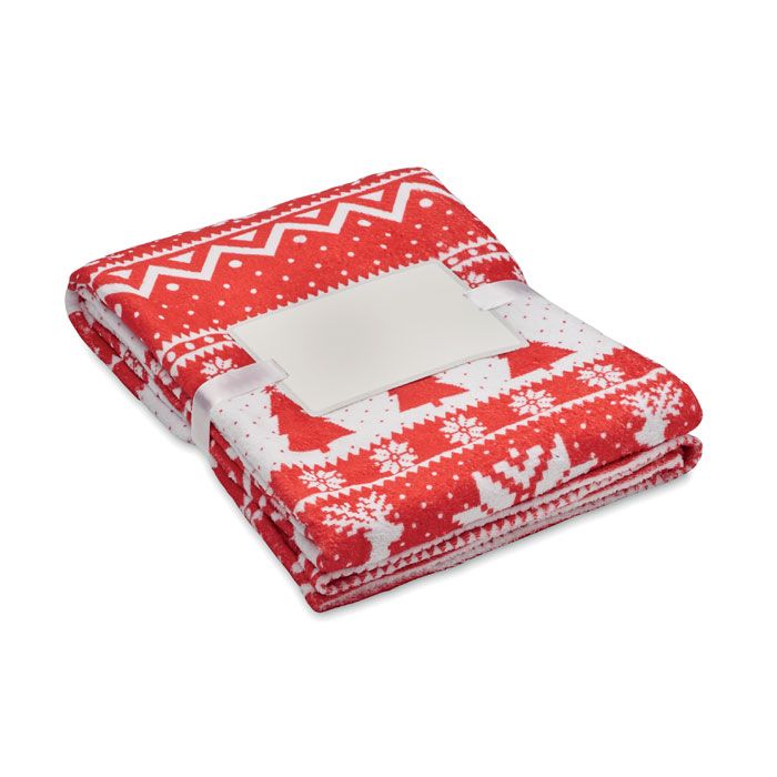 ​Manta polar RPET con estampado invernal