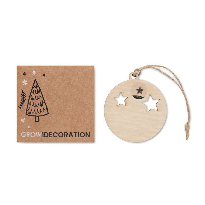 ​Colgador decorativo de madera que incluye semillas de abeto