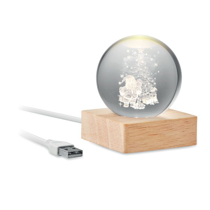 ​Adorno de bola de cristal de Navidad con luz LED