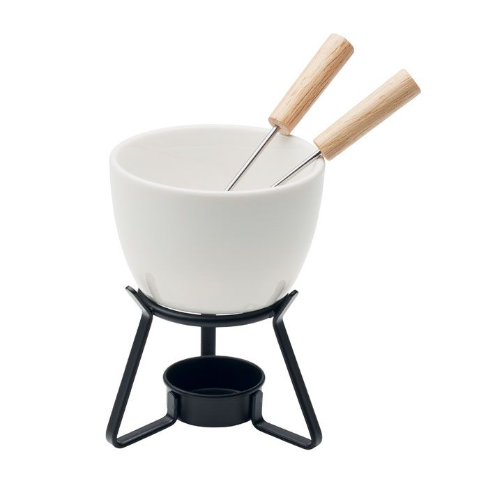 ​Pequeño juego de fondue de chocolate de cerámica