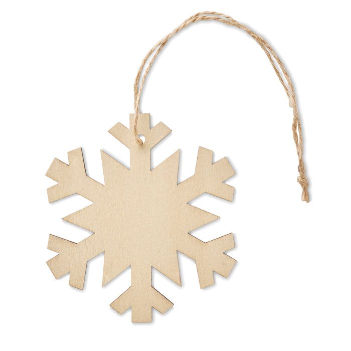 ​Colgante en forma de copo de nieve de madera