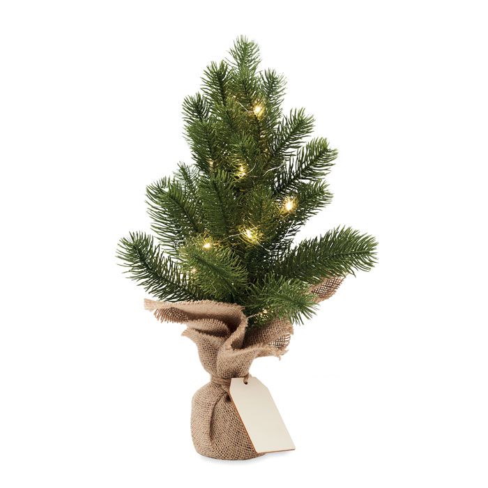 ​Mini árbol de Navidad de plástico PP con 20 luces LED