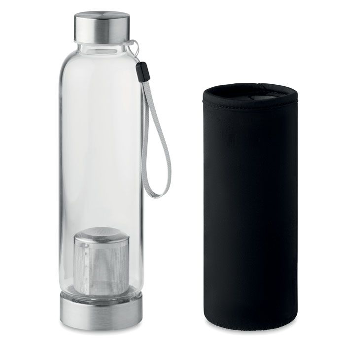 ​Botella de cristal con infusor de té y bolsa de neopreno