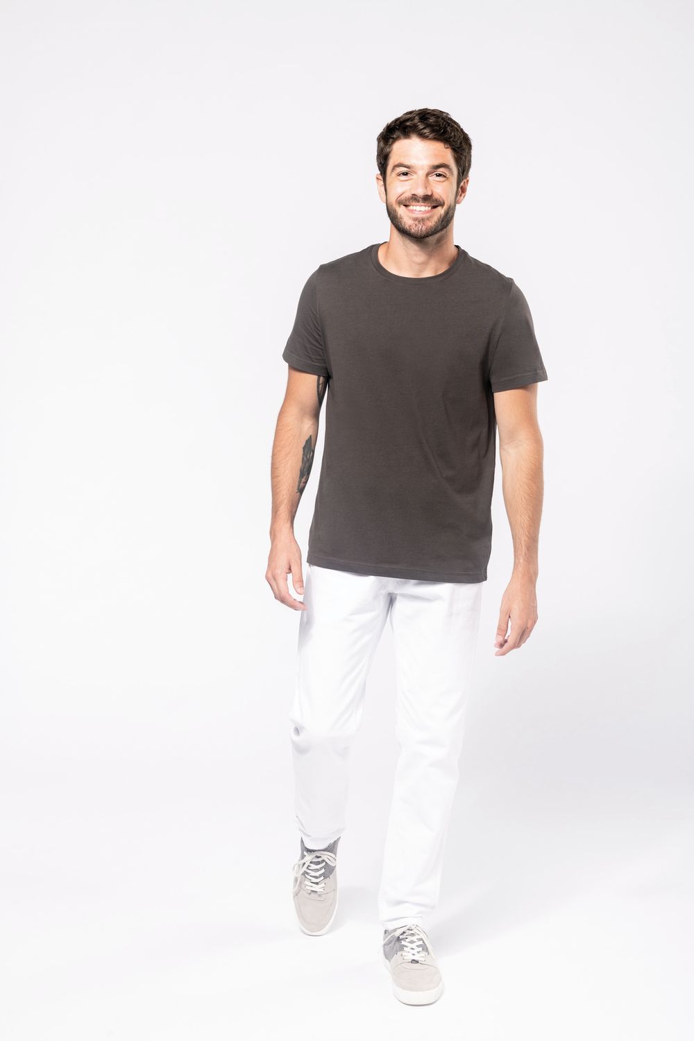 Camiseta de algodón hombre m/c 180gr cuello redondo