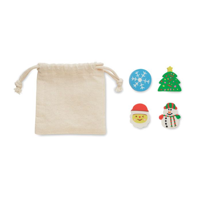 ​Set de 4 gomas de borrar con motivos navideños
