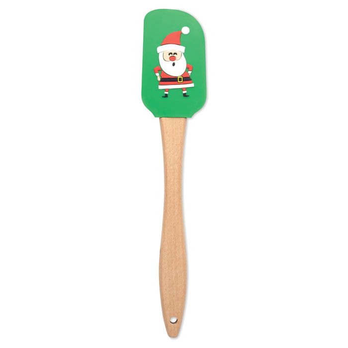 ​Espátula de silicona con motivos navideños y mango de madera