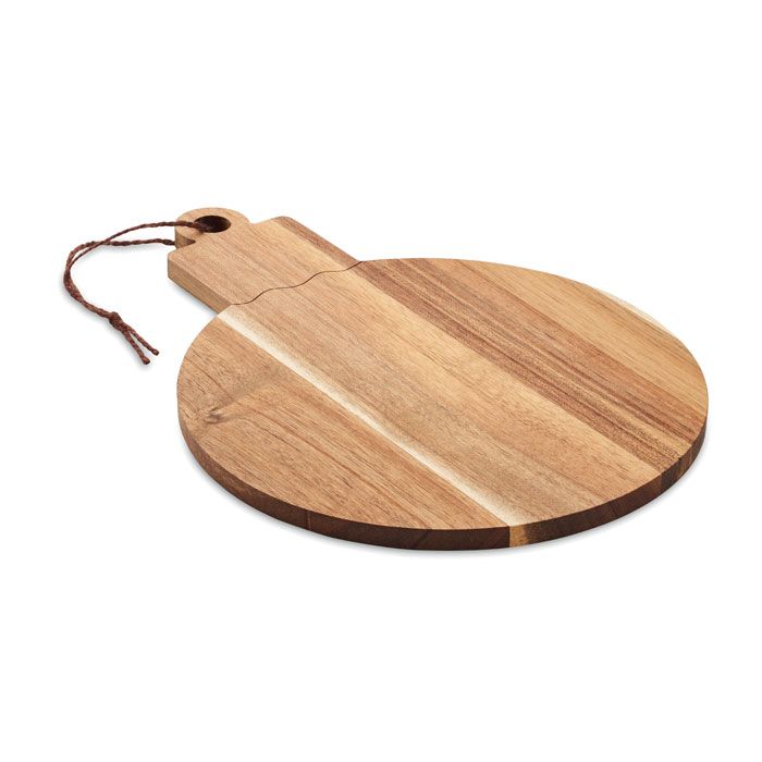 Tabla de madera de acacia con forma de adorno navideño