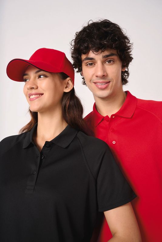 Polo transpirable manga corta negro