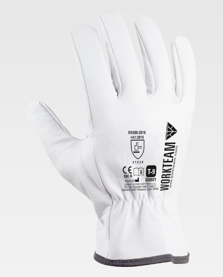 Guantes de piel flor